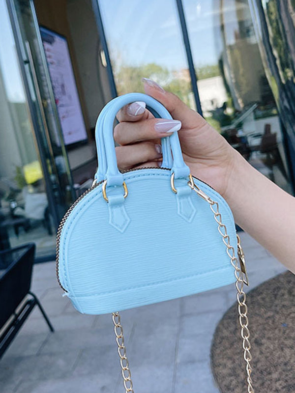 Chains Geometric Zipper Crossbody Bags Satchels