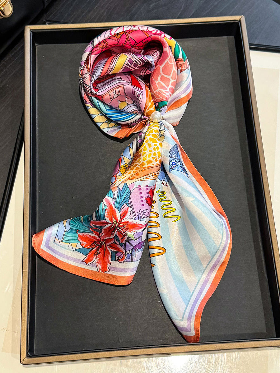 Flower Print Shawl&Scarf