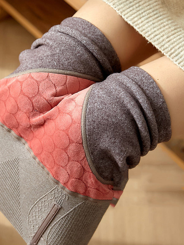 Casual Skinny Leg Velvet Keep Warm Solid Color Thermal Pants Bottoms