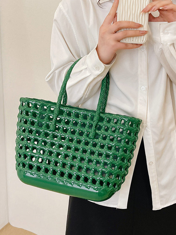 Hollow Solid Color Handbags
