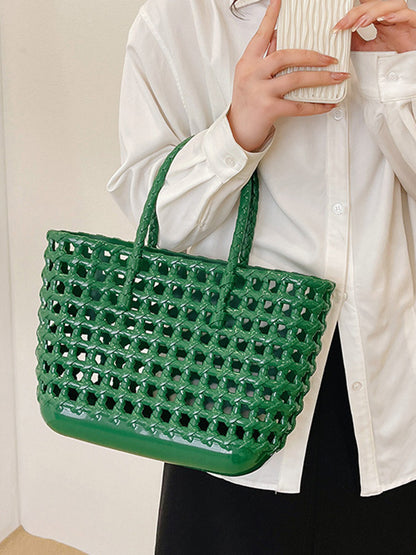 Hollow Solid Color Handbags