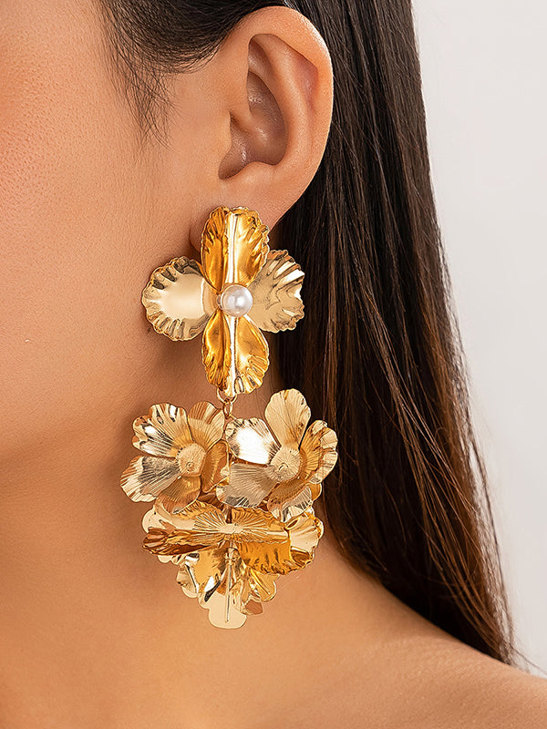 Flower Shape Drop Earrings