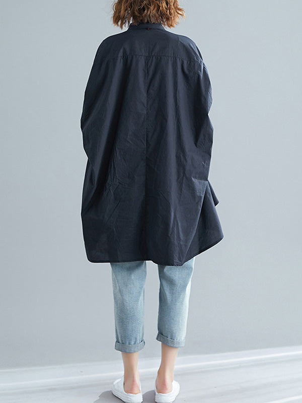 Irregular High-Low Oversize Batwing Sleeve Shirt