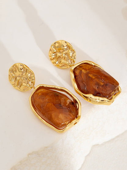 Irregularity Geometric Shiny Earrings Accessories