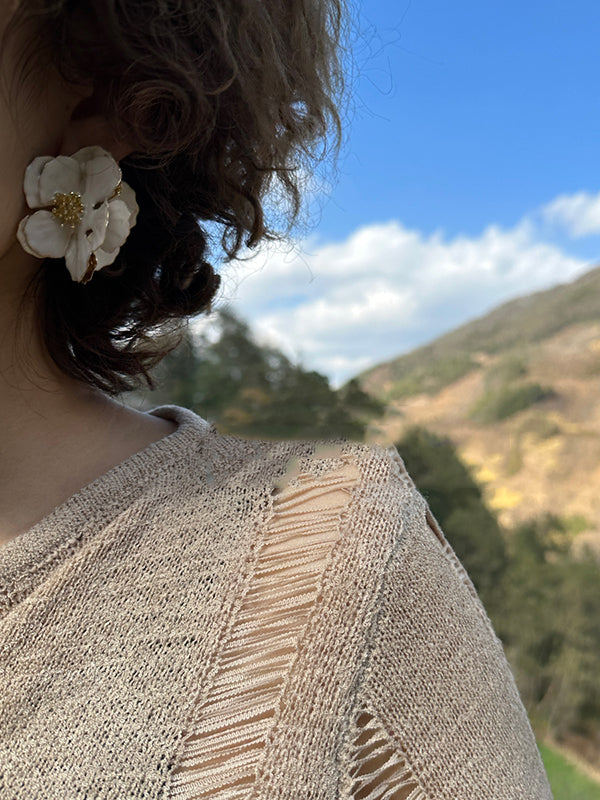 Flower Shape Three-Dimensional Flower Earrings Accessories