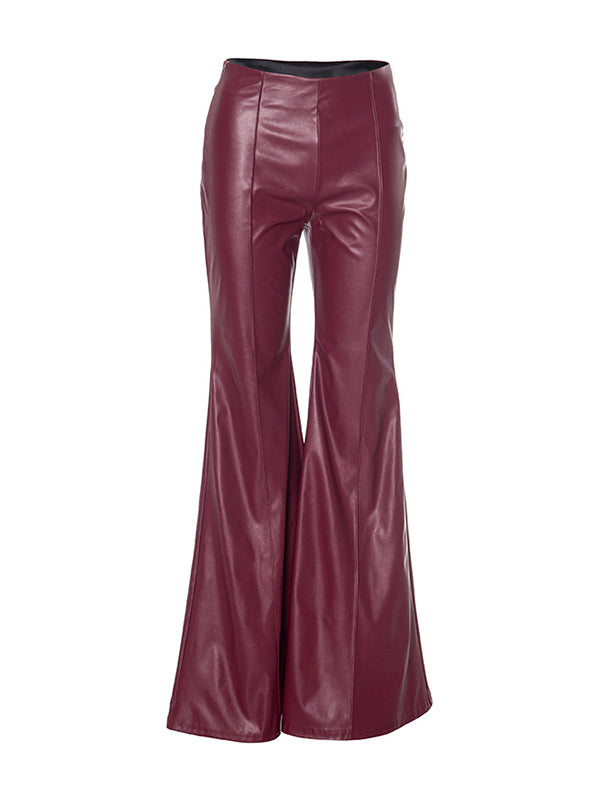 Flared Pants High Waisted Solid Color Pants Trousers