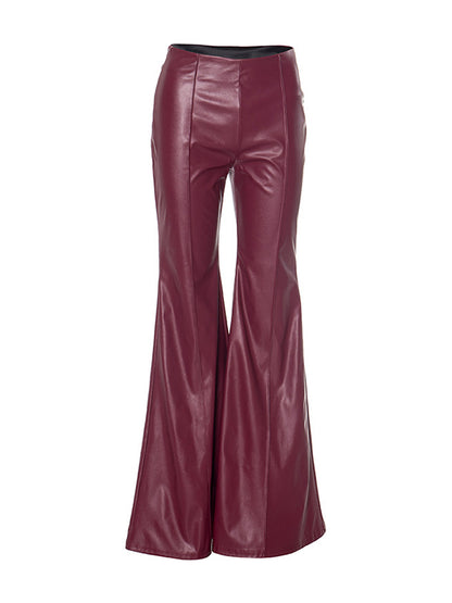 Flared Pants High Waisted Solid Color Pants Trousers