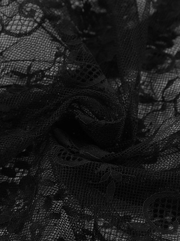 A-Line High Waisted Gauze Pleated See-Through Split-Joint Skirts