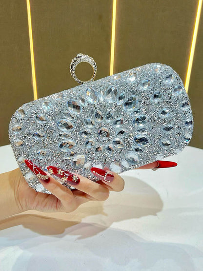 Chains Geometric Lock Rhinestone Shiny Crossbody Bags Evening Bags & Clutches