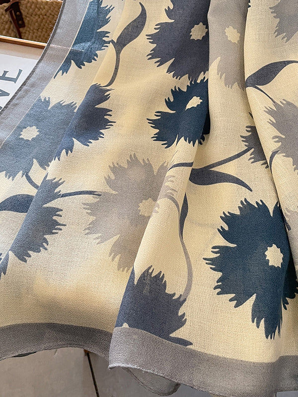 Vintage Floral Printed Shawl&Scarf