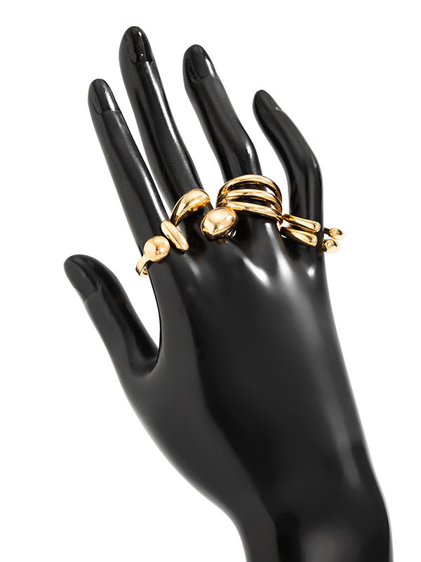 Geometric Solid Color Rings Accessories