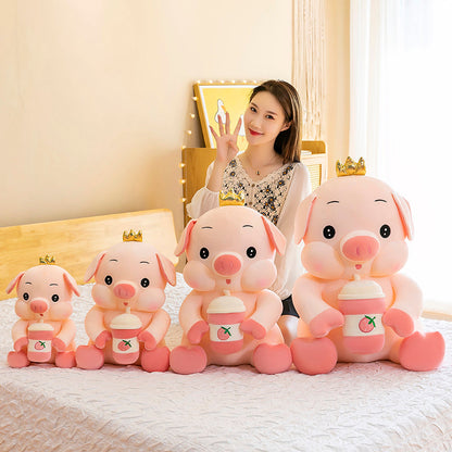 Super kawaii Pig with Strawberry Drink