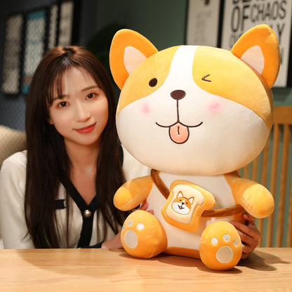 Cute Shiba Inu with Toast Plushie