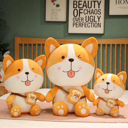 Cute Shiba Inu with Toast Plushie