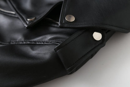 Women's Preppy Style Solid Color Zipper Leather Jacket Casual Jacket