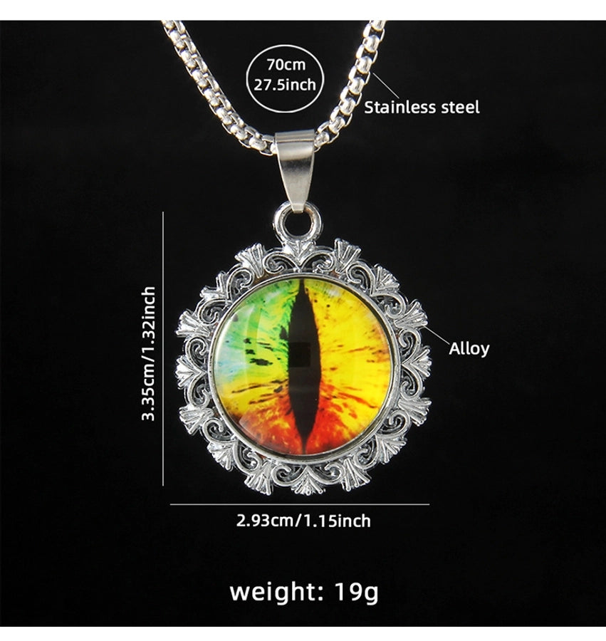 Hip-Hop Round Devil's Eye 201 Stainless Steel Alloy Unisex Pendant Necklace