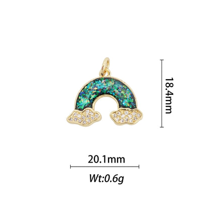 1 Piece Copper Zircon Geometric Star Pendant