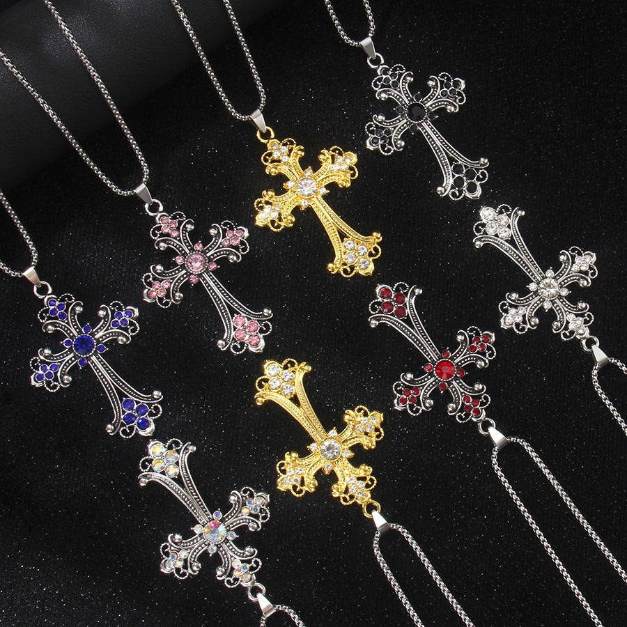 Hip-Hop Vintage Style Cross 201 Stainless Steel Alloy Plating Unisex Pendant Necklace