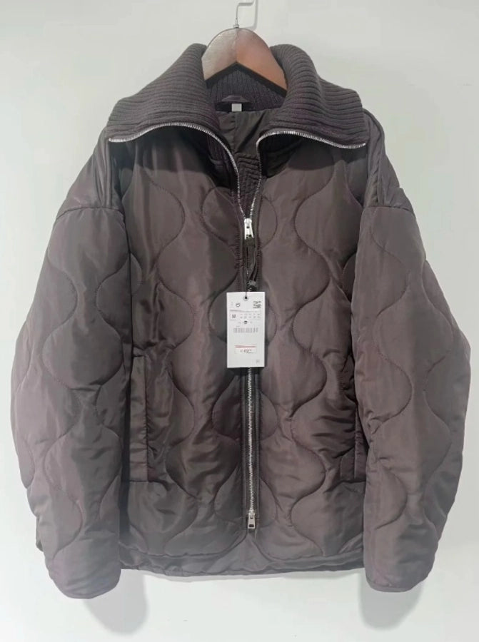Women's Simple Style Classic Style Solid Color Zipper Coat cotton clothes