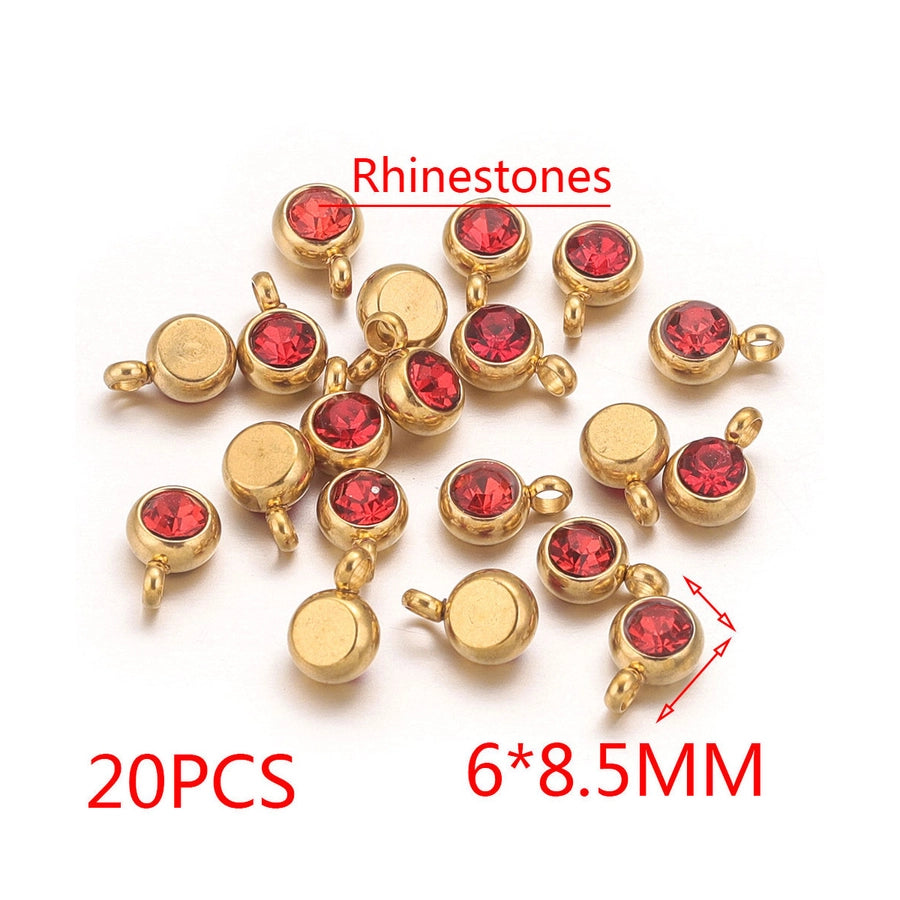 20 PCS/Package Diameter 6 mm 304 Stainless Steel Geometric Pendant Jewelry Accessories