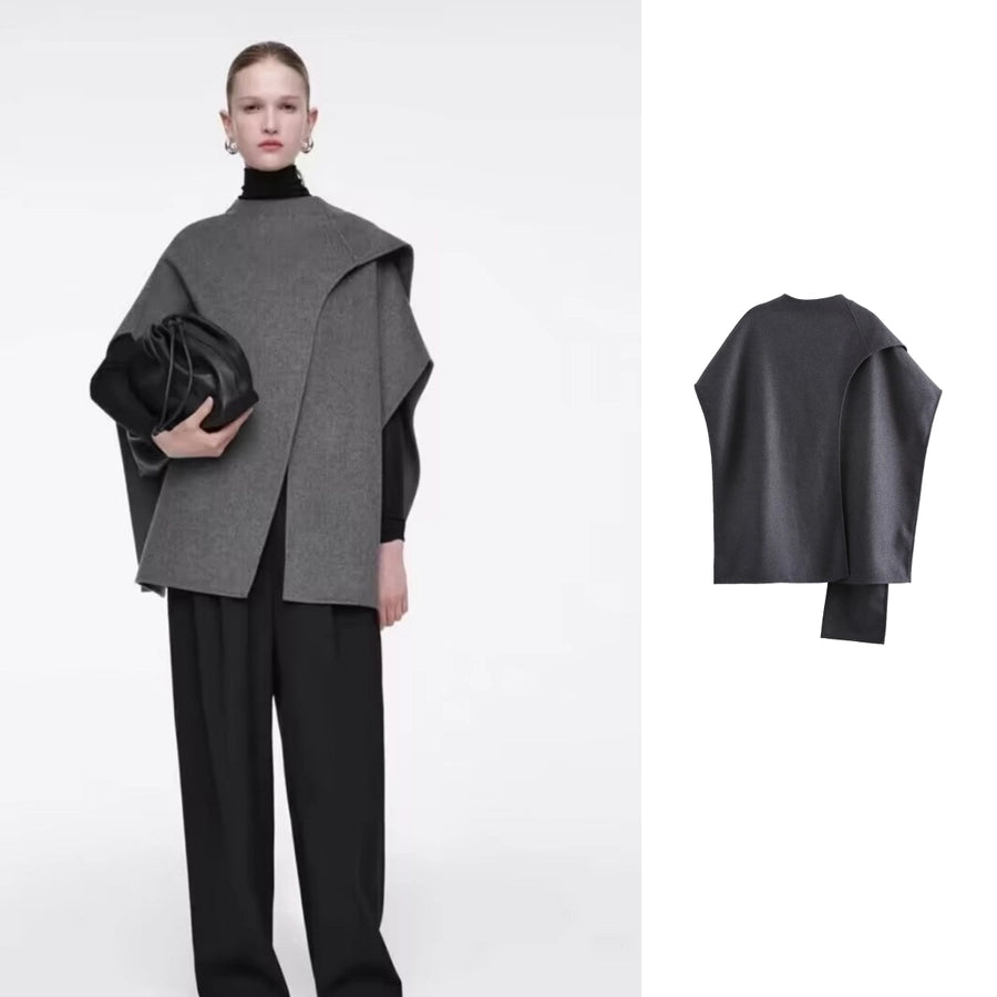 Women's Elegant Solid Color Asymmetrical Coat