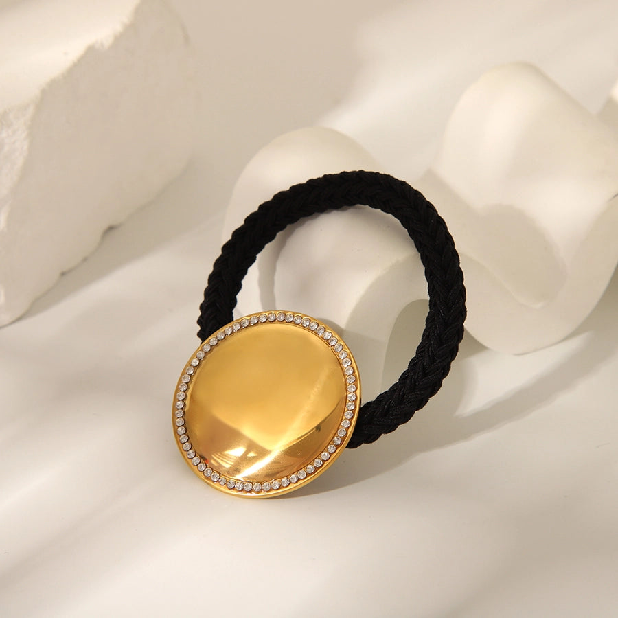 Women's Chinoiserie Fitness Exaggerated Geometric 304 Stainless Steel Elastic Band Polishing Plating Hair Tie