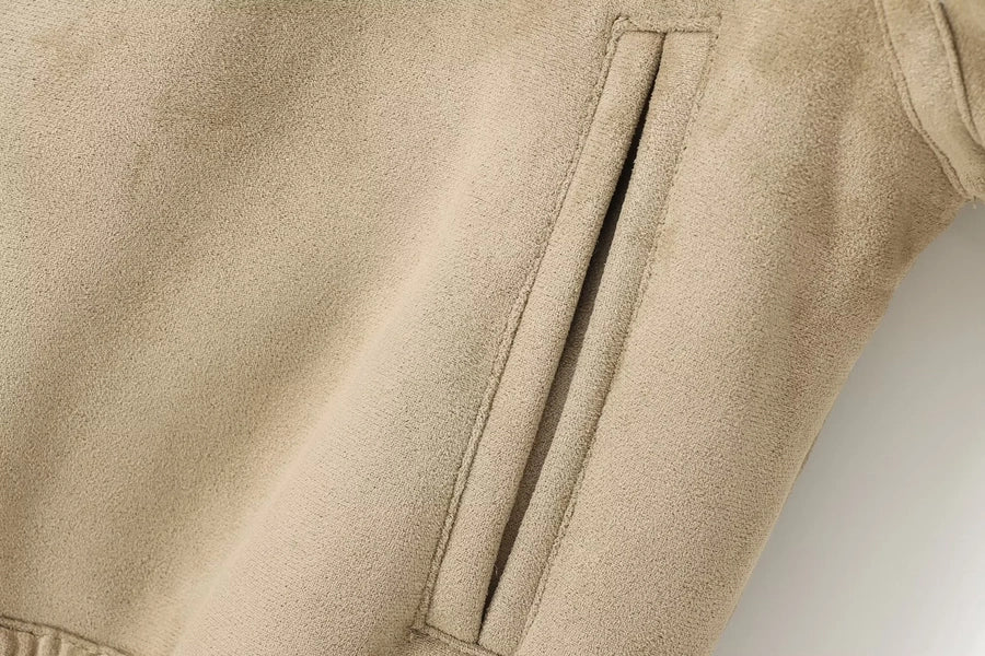 Women's Casual Solid Color Pocket Zipper Coat