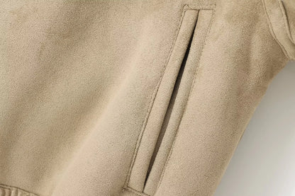 Women's Casual Solid Color Pocket Zipper Coat