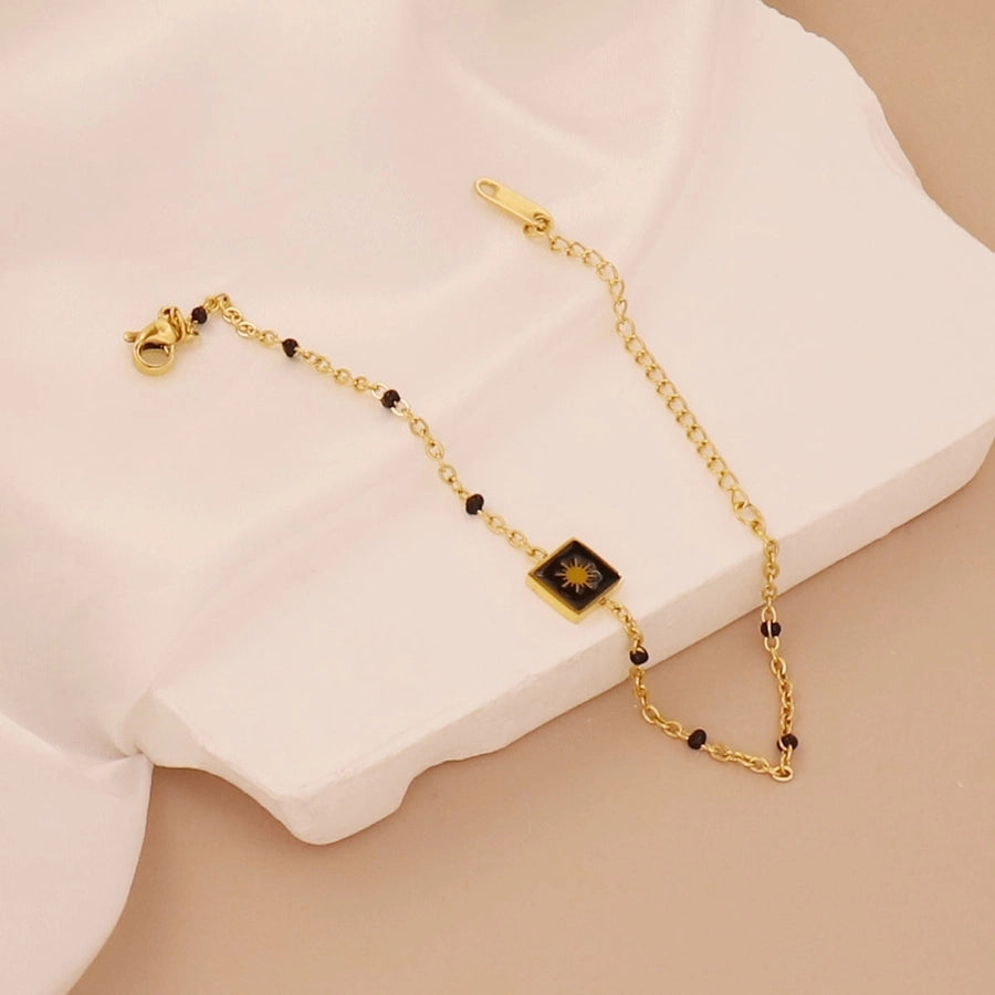 Simple Style Square Heart Shape Butterfly 304 Stainless Steel 316 Stainless Steel  cable chain box chain snake chain Bracelets In Bulk Stainless Steel Bracelets