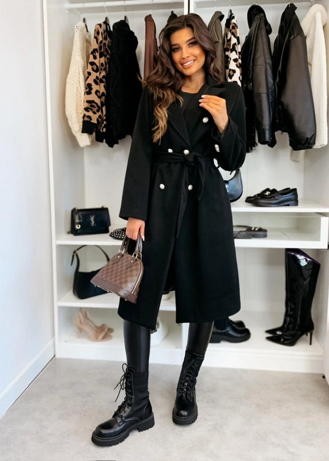 Women's Vacation Simple Style Solid Color Double Breasted Woolen Coat