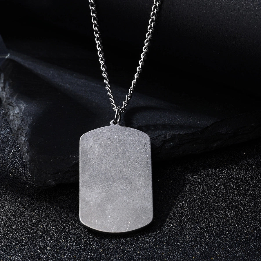 Simple Style Letter Rectangle 304 Stainless Steel Men's Pendant Necklace
