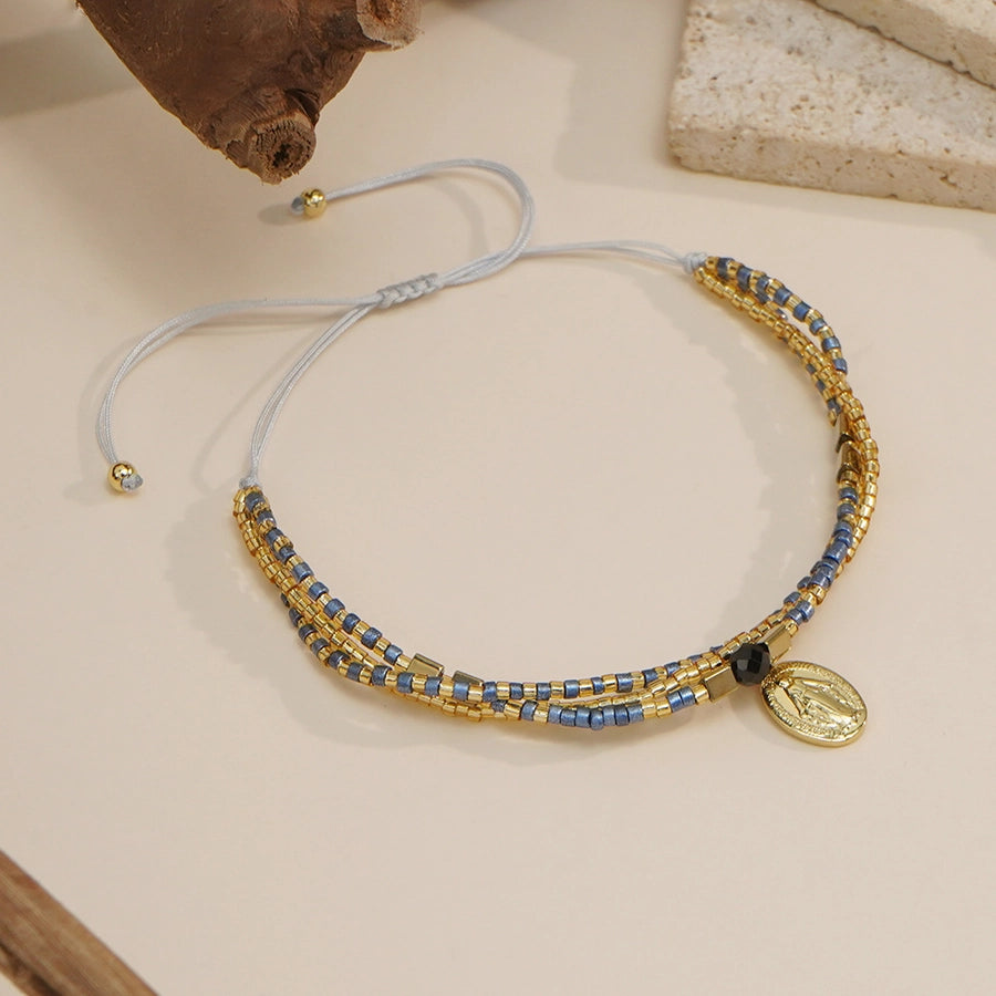 Casual Human Seed Bead rope Woven Chain Beaded Bracelets