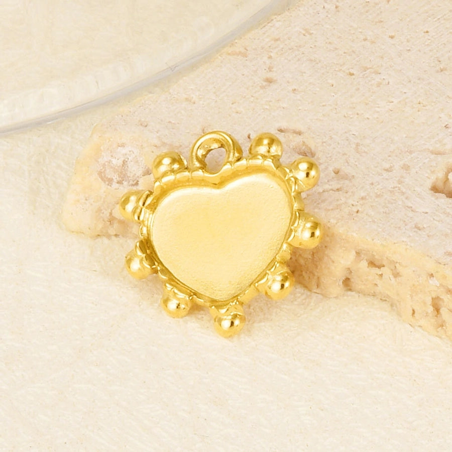1 Piece 15*16mm 304 Stainless Steel 18K Gold Plated Heart Shape Pendant Jewelry Accessories