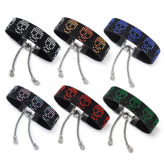 Hip-Hop Rock Artistic Skull Polyester Woven Chain String Bracelets