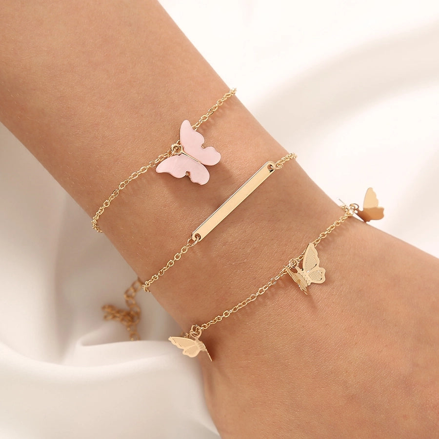 Jewelry IG Style Preppy Style Geometric Butterfly Copper Bracelets
