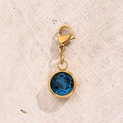 Sapphire Blue Lucky Stone Lobster Buckle Pendant (Gold)