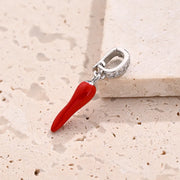 Oil Dripping Pepper Zircon Universal Buckle Pendant (White Gold Color) [20x5mm & 9x6.5mm (Aperture: 6x4mm)]