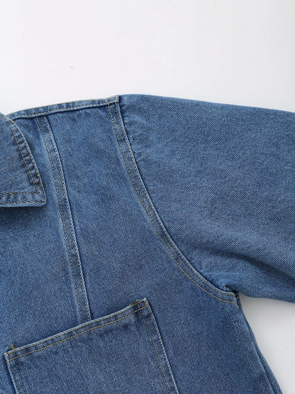 Daily Women's Simple Style Classic Style Solid Color Denim Pocket Skirt Sets Skirt Sets