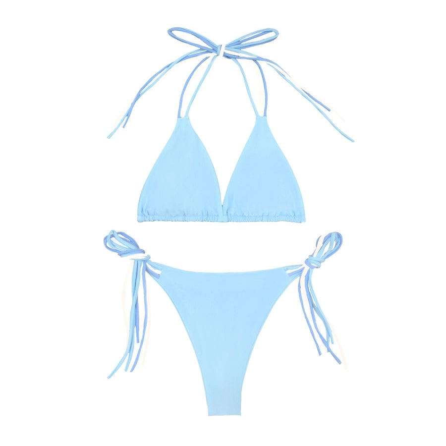 Women's Solid Color 2 Pieces Set Bikinis Swimwear