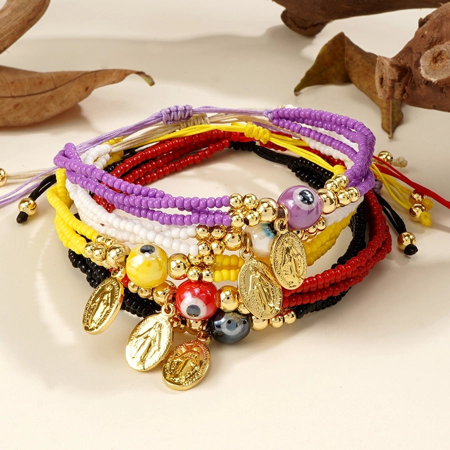 Casual Human Eye Seed Bead rope Beaded Chain Beaded Bracelets
