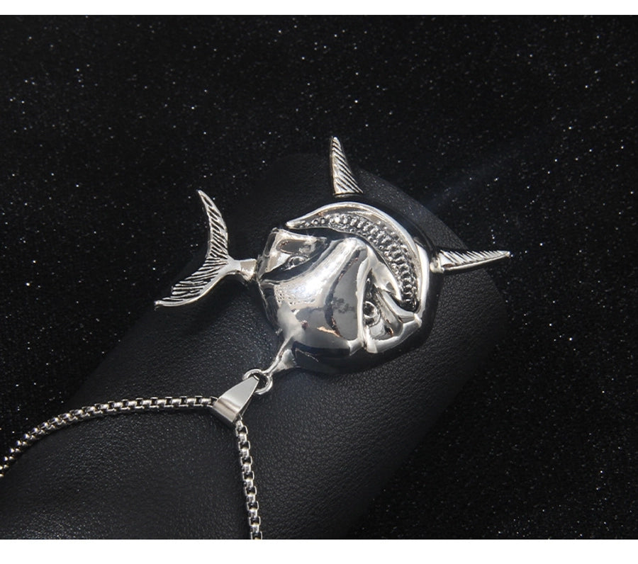 Hip-Hop Retro Shark 201 Stainless Steel Alloy Unisex Pendant Necklace