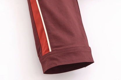 Daily Women's Casual Stripe Spandex Polyester Zipper Pants Sets Pants Sets
