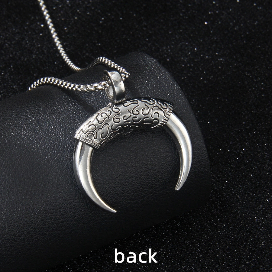 Hip-Hop Vintage Style Devil's Eye Horns 201 Stainless Steel Alloy Plating Unisex Pendant Necklace
