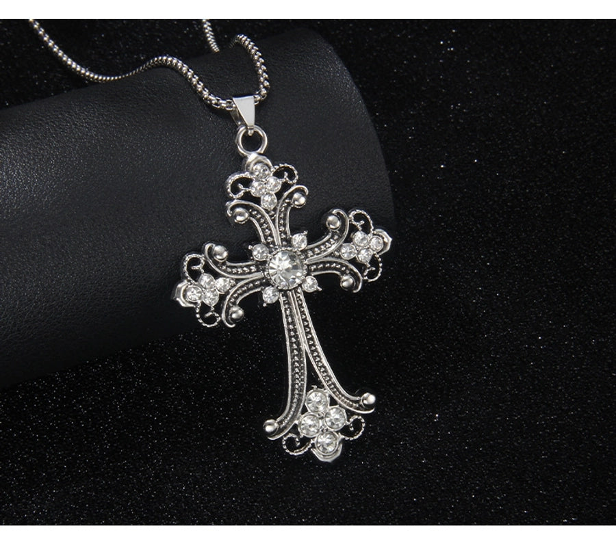 Hip-Hop Vintage Style Cross 201 Stainless Steel Alloy Plating Unisex Pendant Necklace