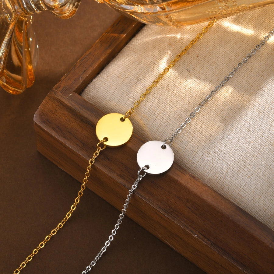 Vacation Classic Style Round 304 Stainless Steel 18K Gold Plated cable chain Bracelets In Bulk Stainless Steel Bracelets