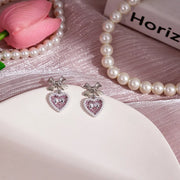 E1341-6/Pink Love Heart Bow Tie