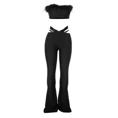 Daily Women's Streetwear Solid Color Spandex Polyester Pants Sets Pants Sets