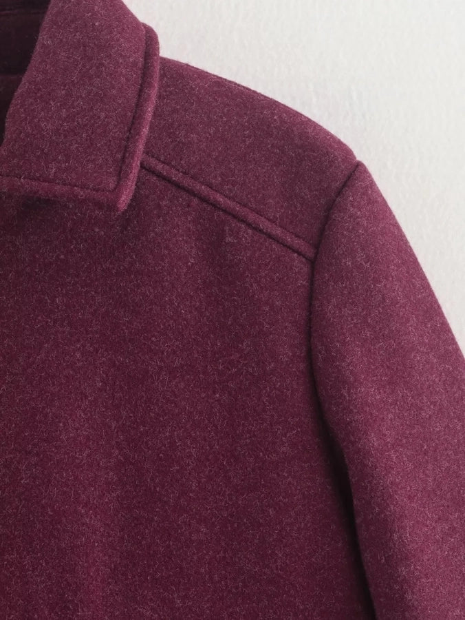 Women's Preppy Style Solid Color Coat Woolen Coat