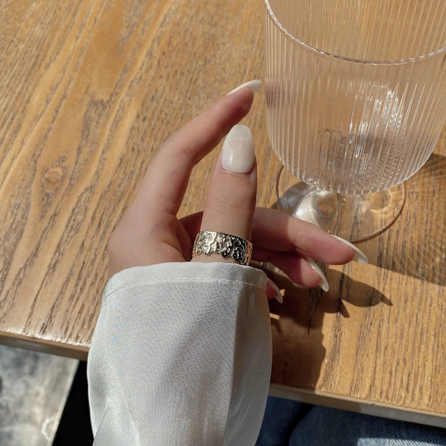 925 Sterling Silver Geometric Adjustable Ring