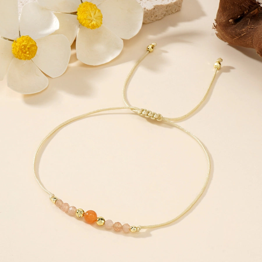 Casual Geometric Labradorite rope Woven Chain String Bracelets